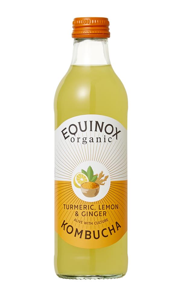 Equinox Organic Kombucha Turmeric Lemon and Ginger 275ml