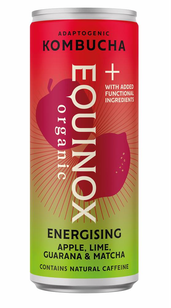 Equinox+ Organic Apple & Lime Energising Kombucha 250ml can