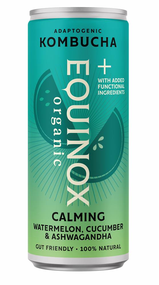 Equinox+ Organic Watermelon & Cucumber Calming Kombucha 250ml can