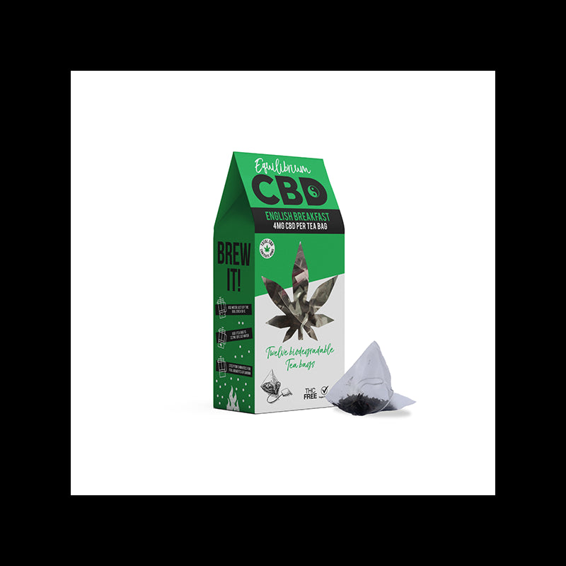 Equilibrium CBD 48mg Full Spectrum English Breakfast Tea Bags Box of 12