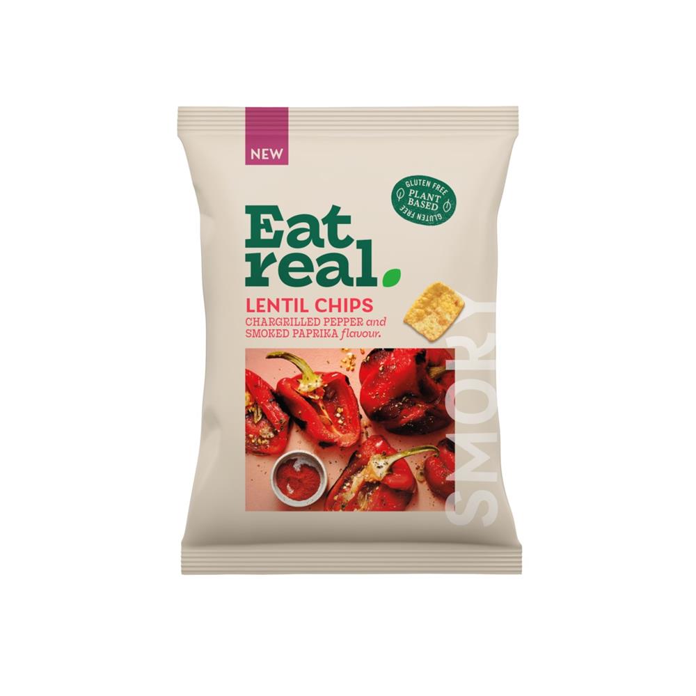 Eat Real Lentil Chips Chargrilled Red Pepper 95g