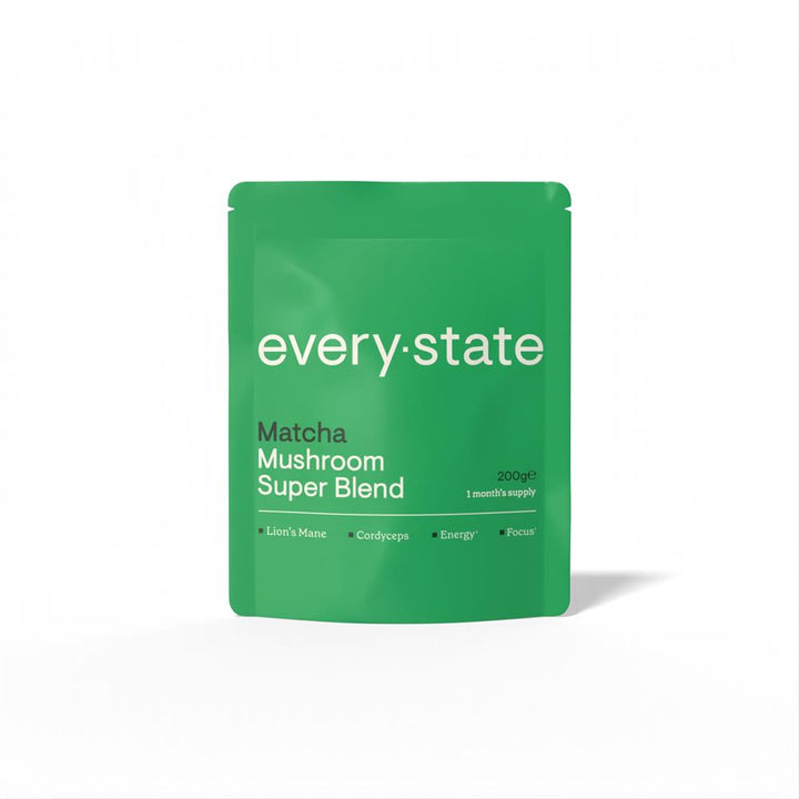 everystate Matcha + Mushroom Super Blend Pouch 200g