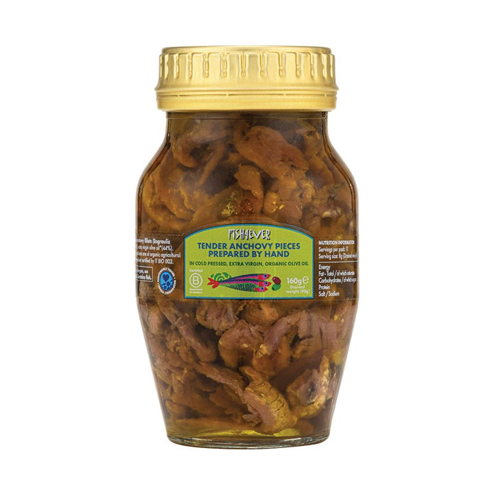 Fish4Ever Anchovy Pieces in Organic Extra Virgin Olive Oil 160g