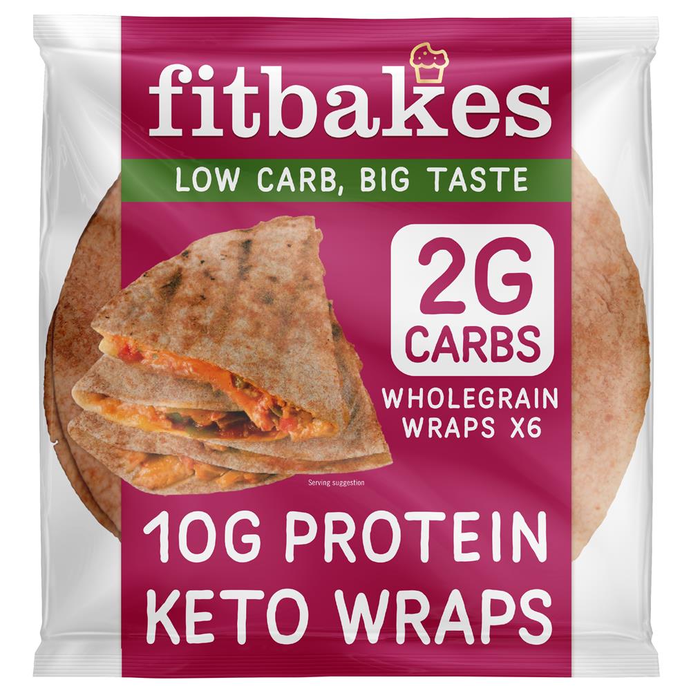 Fitbakes Keto 10G Protein Wholemeal Wraps 50g