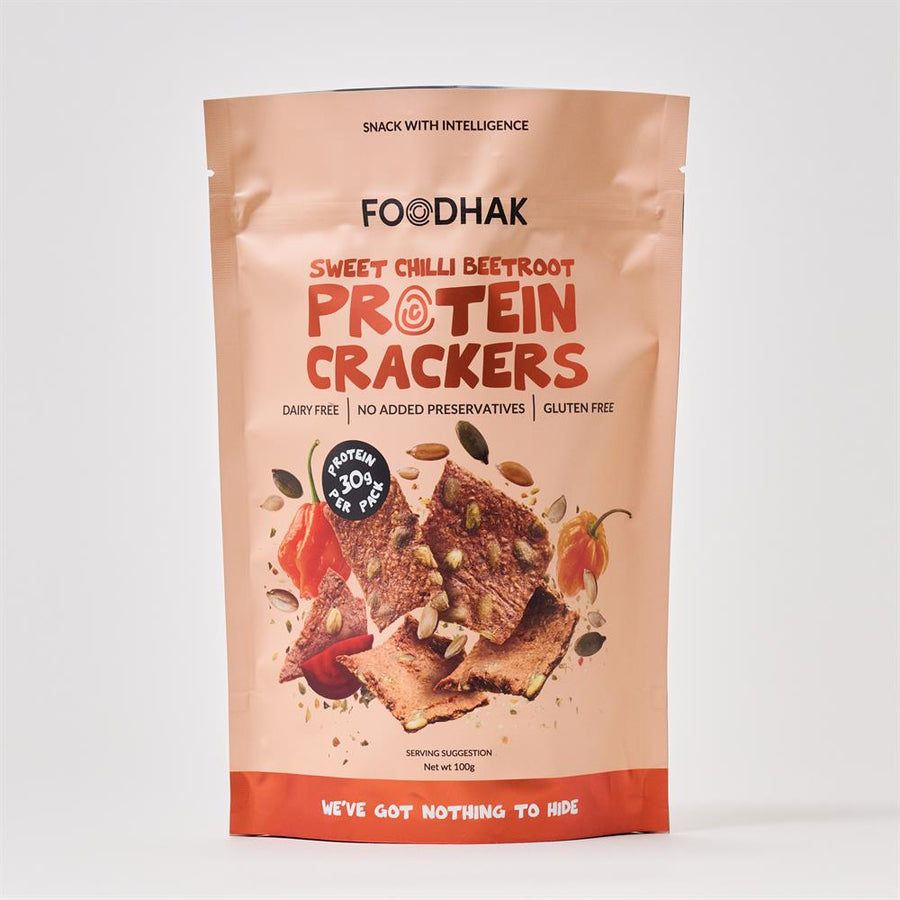 Foodhak Sweet Chilli Beetroot Protein Crackers 100g