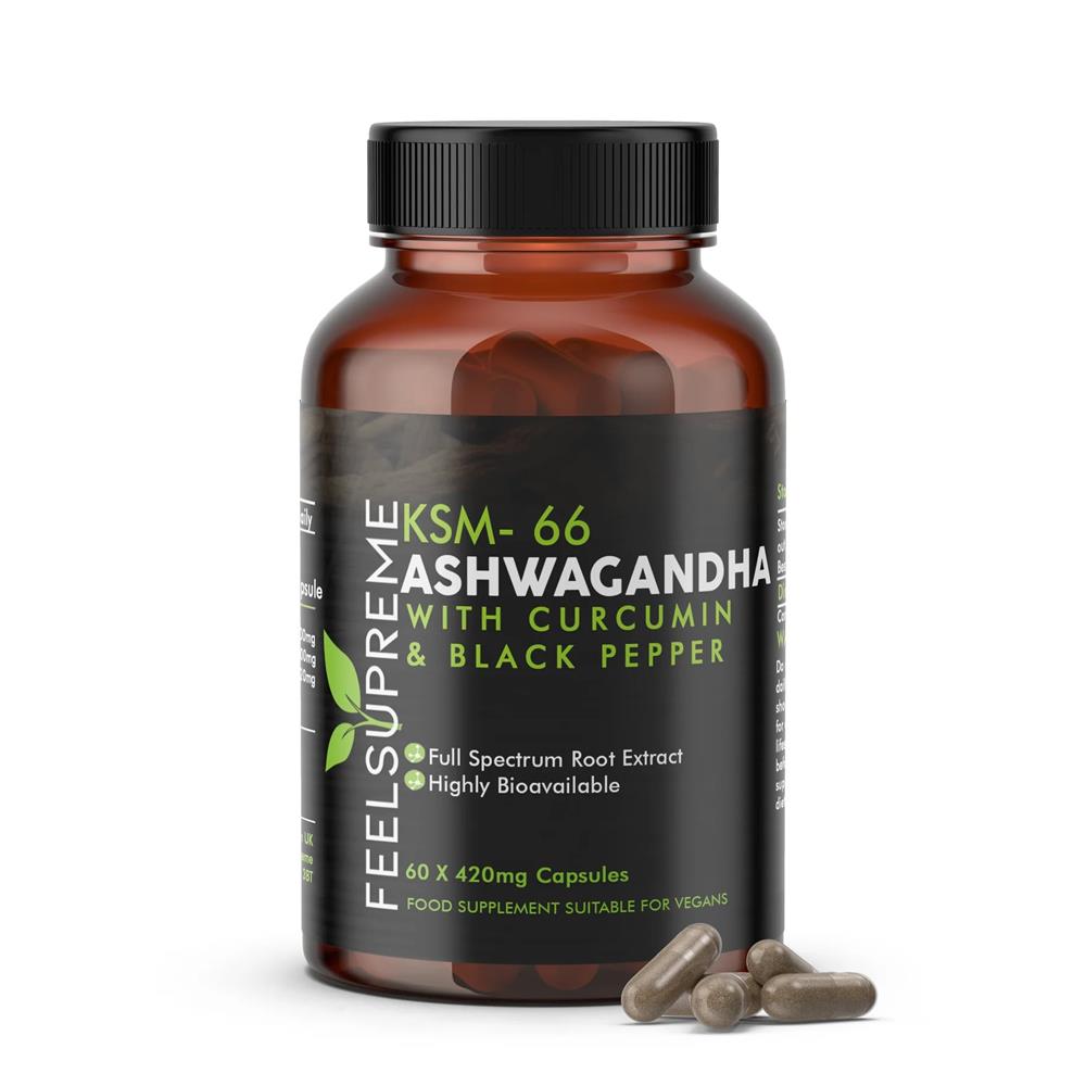 KSM66 Ashwagandha with Curcumin | 60 Capsules