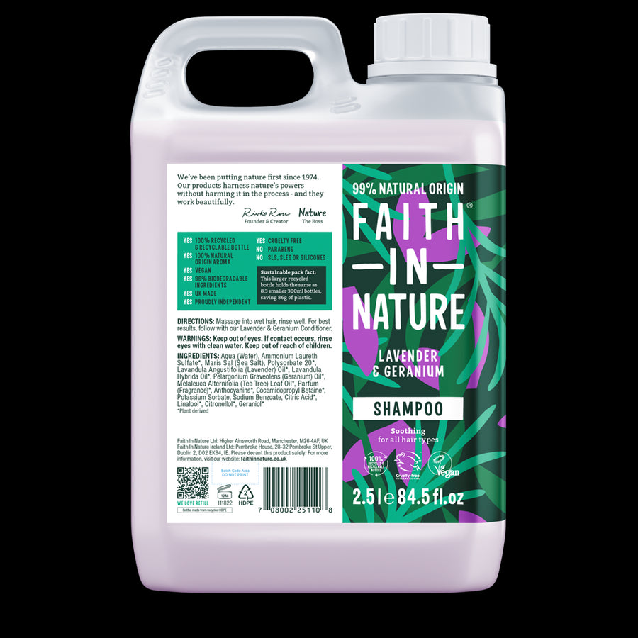 Faith In Nature Lavender & Geranium Shampoo 2.5L