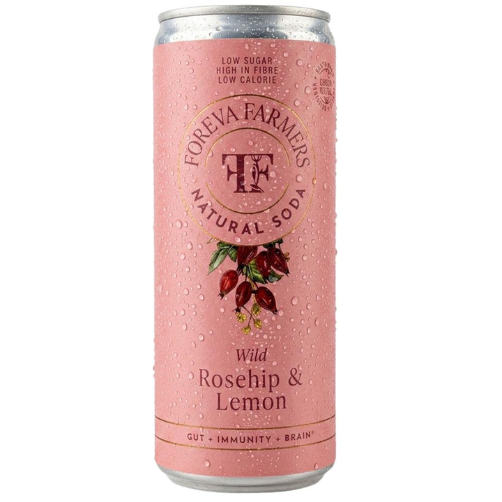 FOREVA FARMERS ROSEHIP & LEMON PREBIOTIC SODA 250ML.