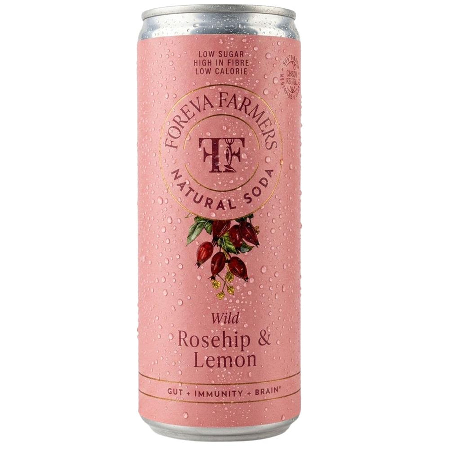 FOREVA FARMERS ROSEHIP & LEMON PREBIOTIC SODA 250ML.