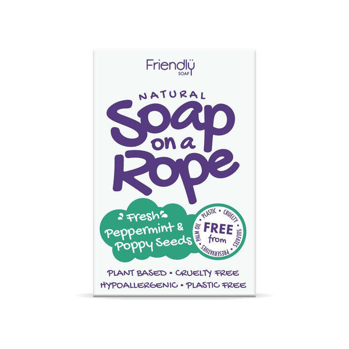 Peppermint & Poppyseeds - Natural Soap On  A Rope 125g