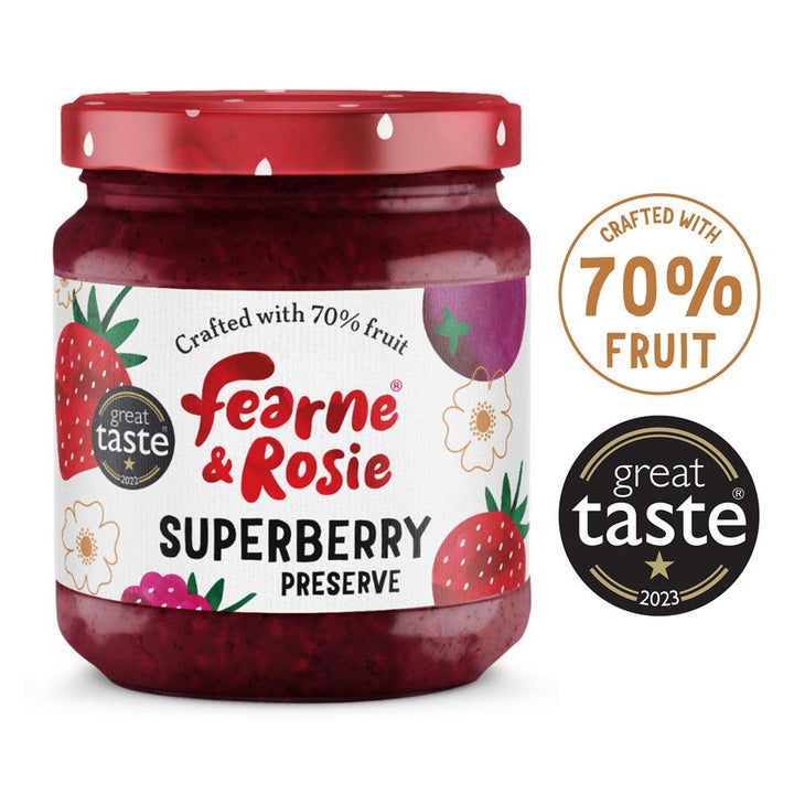 Fearne & Rosie Superberry Jam 70% Fruit 310g