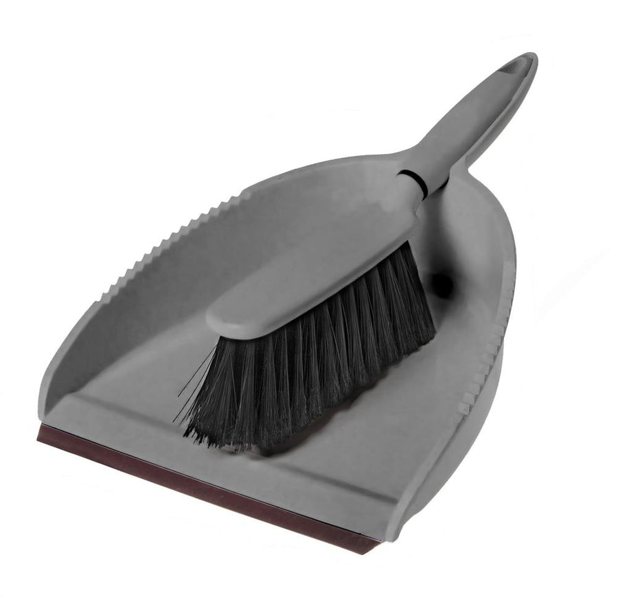 Dustpan & Brush Slate Grey (Soft Bristles) 1 Unit