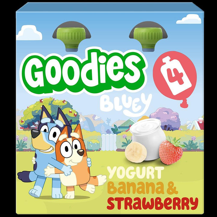 Goodies Bluey Kids Yoghurt Banana & Strawberry Pouch 4x100g