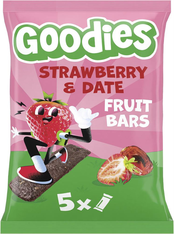 Goodies Kids Snack Strawberry & Date Fruit Bars Multipack 5x20g