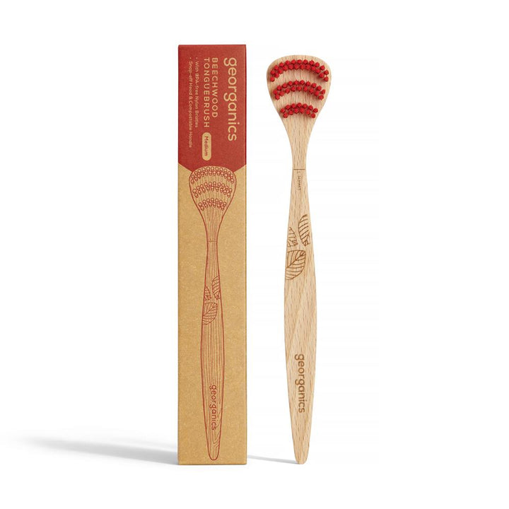 Sustainable Beechwood Tongue Brush - 1 Unit