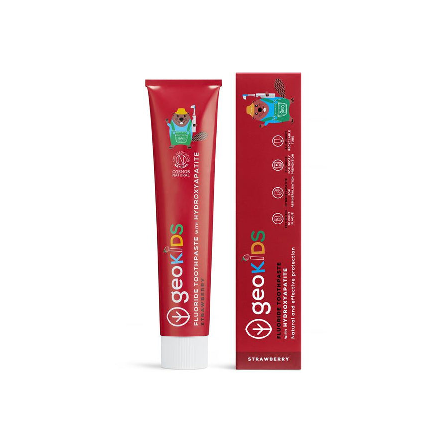 Kids Toothpaste with Hydroxyapatite - Strawberry - with Fluoride