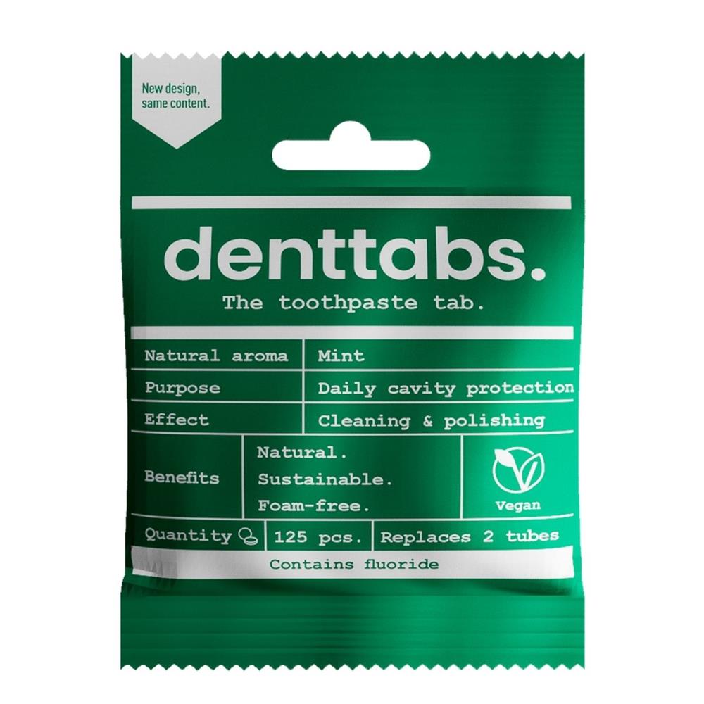 Denttabs Toothtablets Mint - 125 Pieces with fluoride
