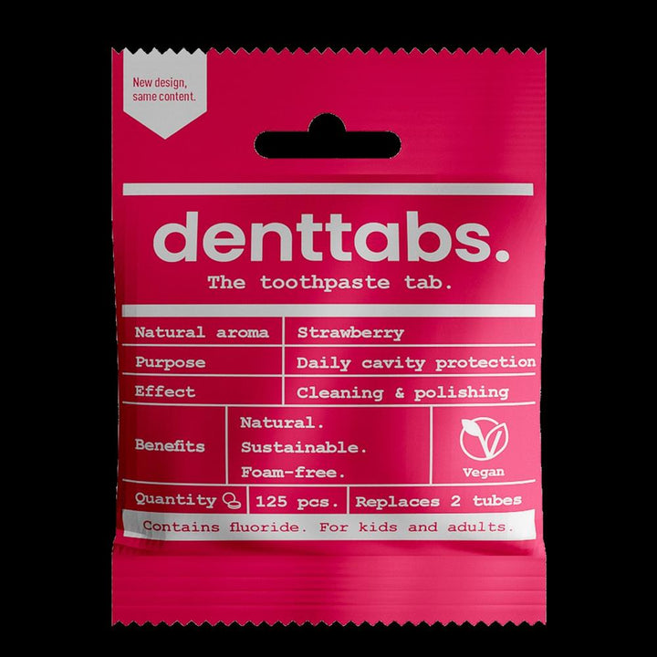 Denttabs Toothtablets Strawberry - 125 Pieces - with fluoride