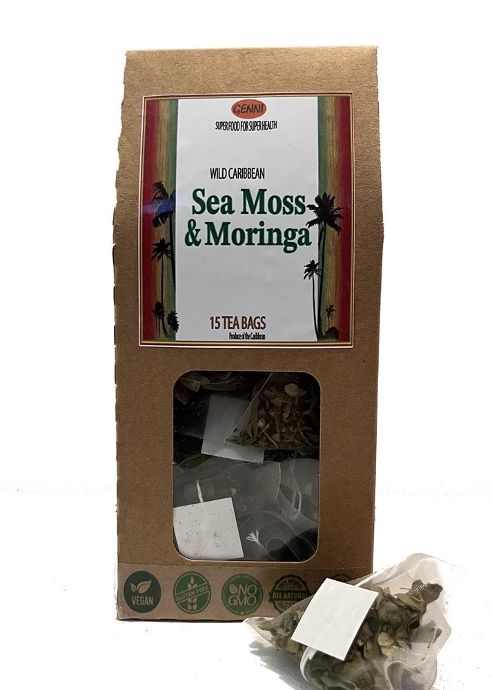 Sea Moss and Moringa Bio Degradable Pyramid Tea Bags 15 Bags