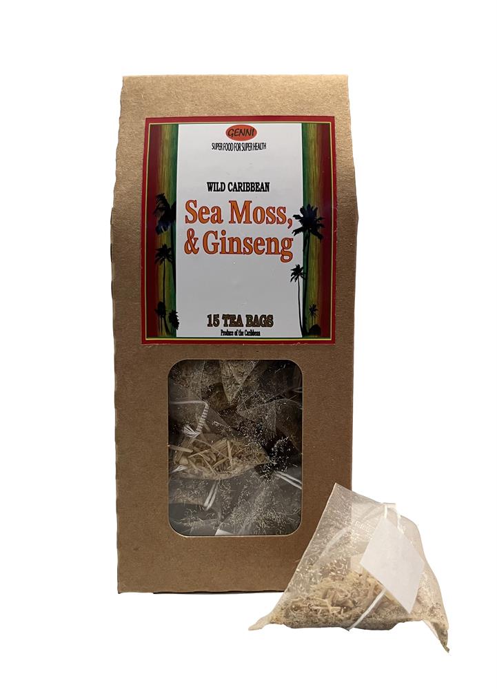 Sea Moss and Ginseng Bio Degradable Pyramid Tea Bags 15 Bags