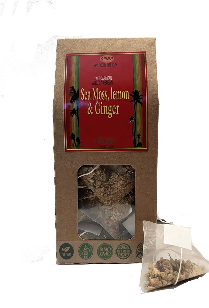 Sea Moss Lemon & Ginger Bio Degradable Pyramid Tea Bags 15 Bags