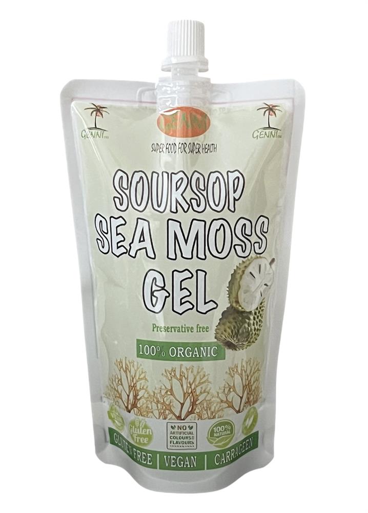 Soursop Fruit Sea Moss Gel Eco-Pouch 250ml