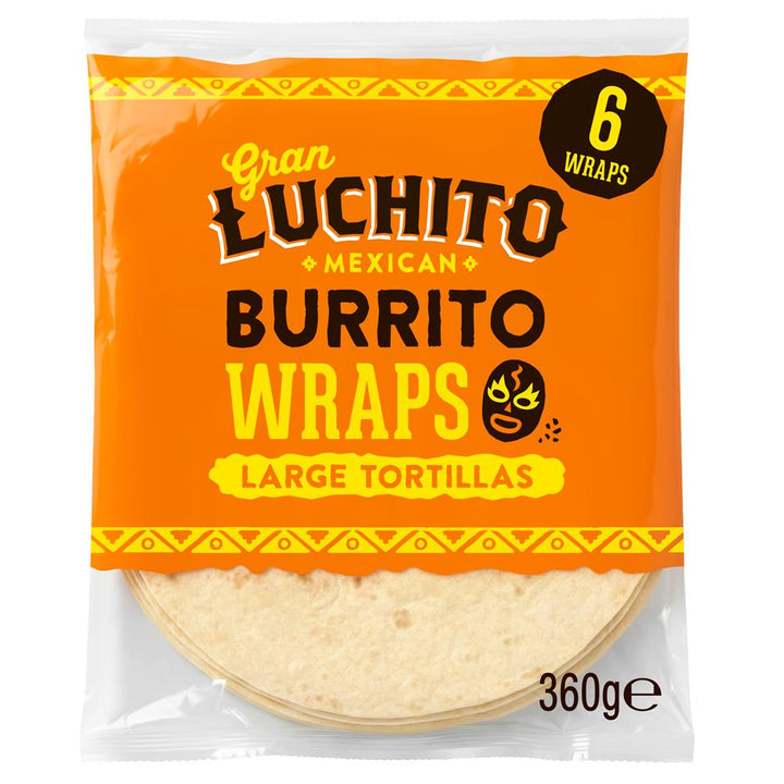 Gran Luchito Soft Burrito Shell Tortilla Wraps 360g