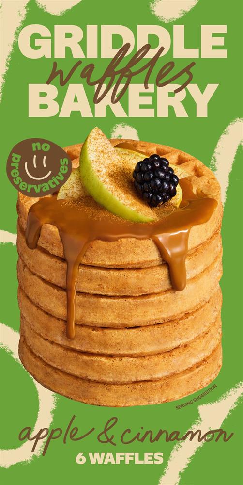 Griddle Bakery Apple & Cinnamon Wholegrain Toaster Waffles 200g