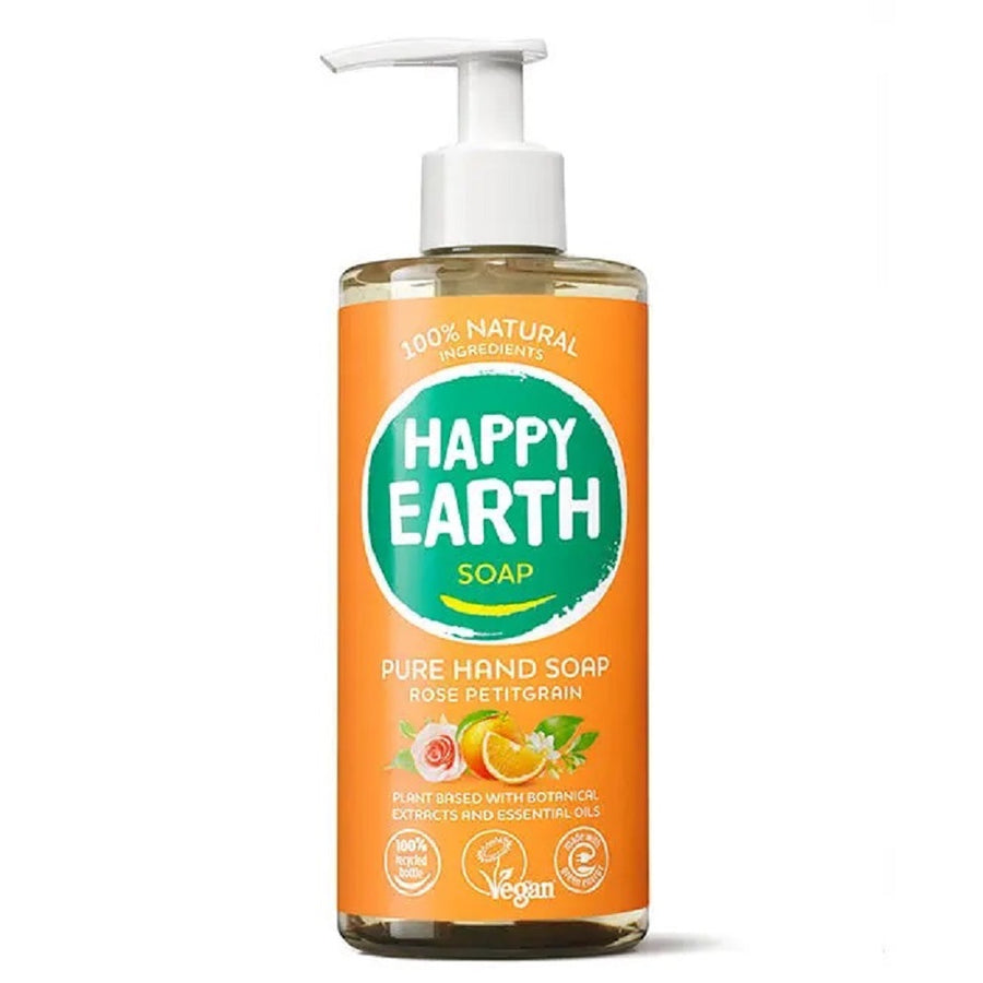 Happy Earth Natural Hand Soap Rose Petitgrain 300ml
