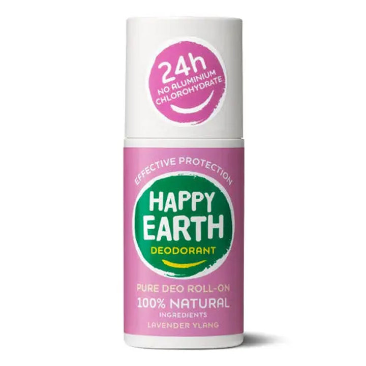 Happy Earth 100% Natural Deodorant Roll-On Lavender Ylang 75ml