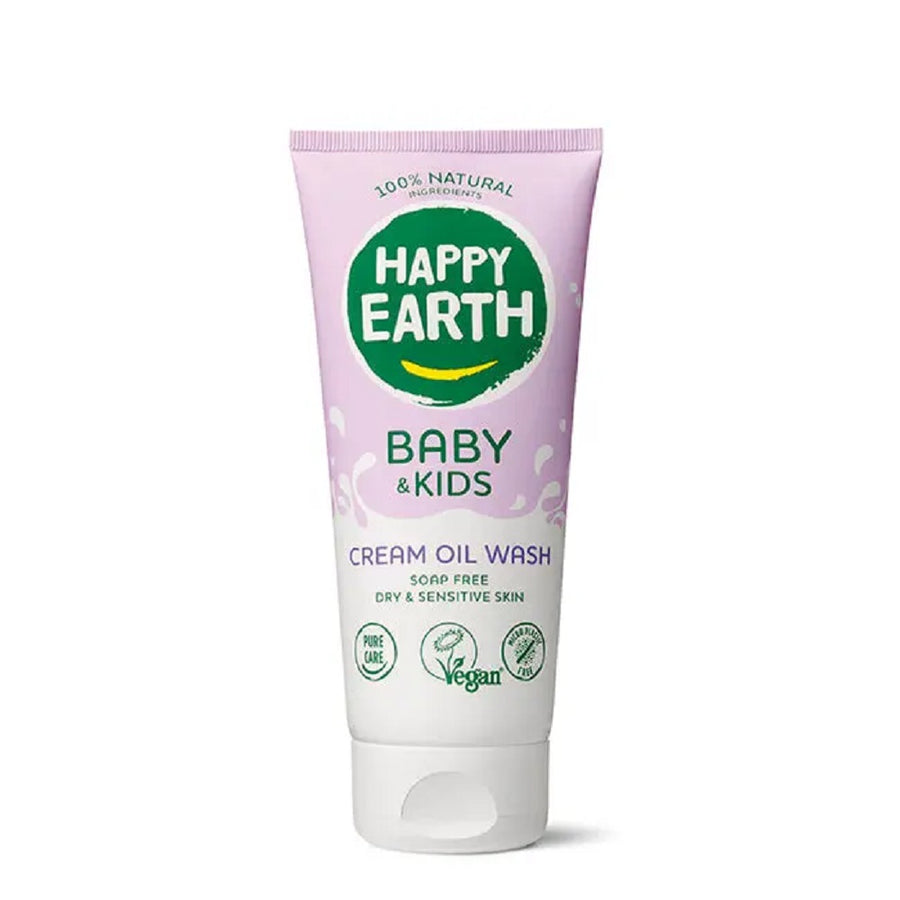 Happy Earth Cream Oil Wash Gel for Baby & Kids 200ml