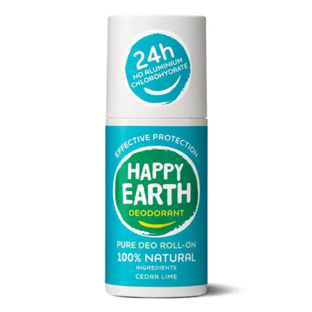 Happy Earth Natural Deodorant Roll-On Cedar Lime 75ml