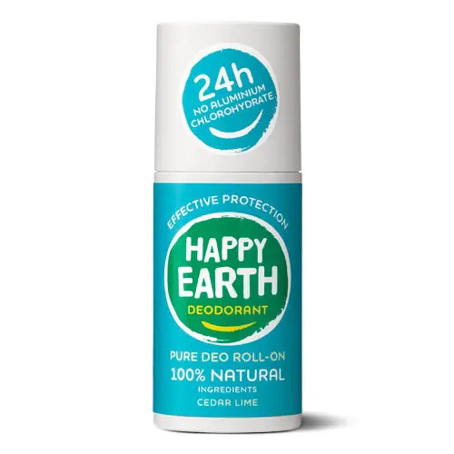 Happy Earth Natural Deodorant Roll-On Cedar Lime 75ml