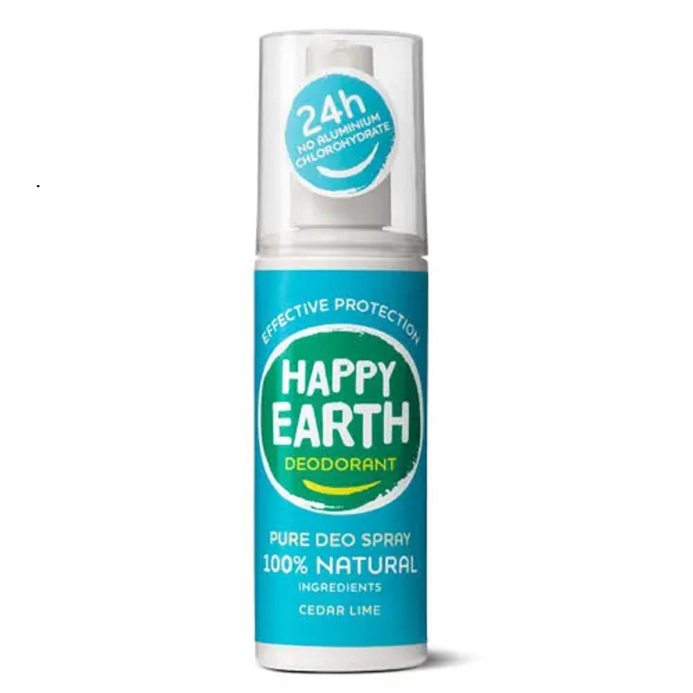 Happy Earth Natural Deodorant Spray Cedar Lime 100ml