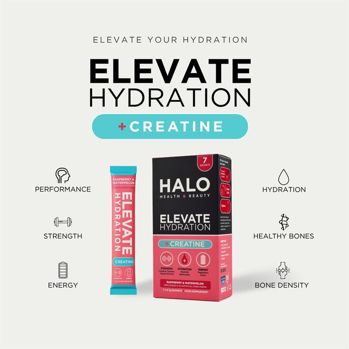ELEVATE ELECTROLYTES +CREATINE Raspberry & Watermelon 7 Sachets