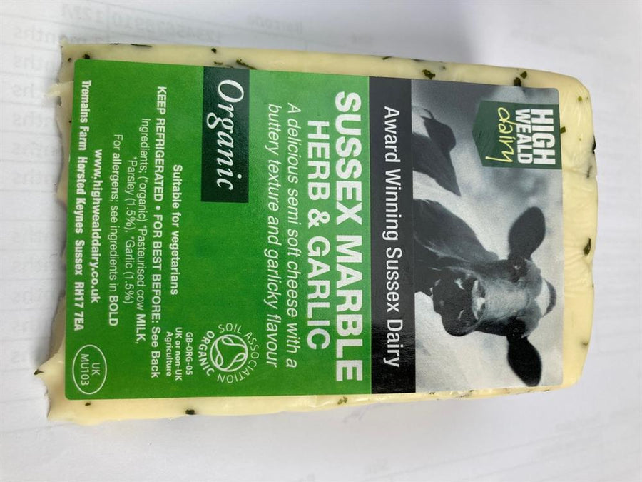 Organic Sussex Marble with Garlic and Herb 150g