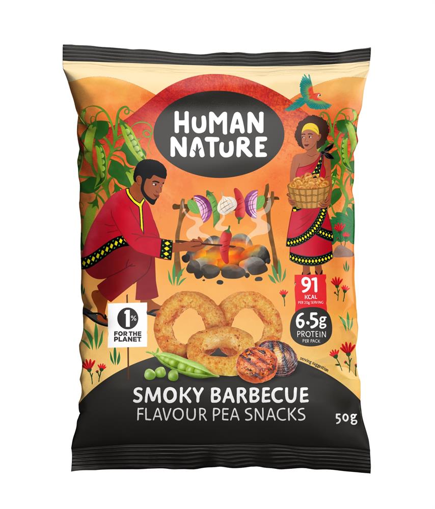 Human Nature Smoky BBQ Pea Rings 50g