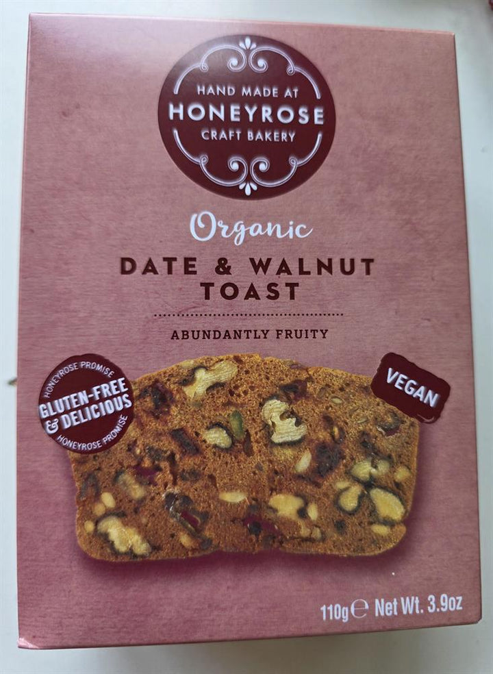 Honeyrose Organic Gluten Free Vegan Date & Walnut Toast 110g
