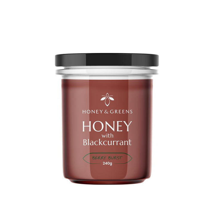 Honey & Greens British Honey with Natural Blackcurrant 240g