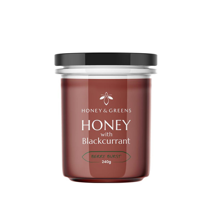 Honey & Greens British Honey with Natural Blackcurrant 240g