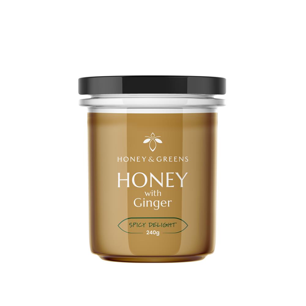 Honey & Greens British Honey with Ginger 240g