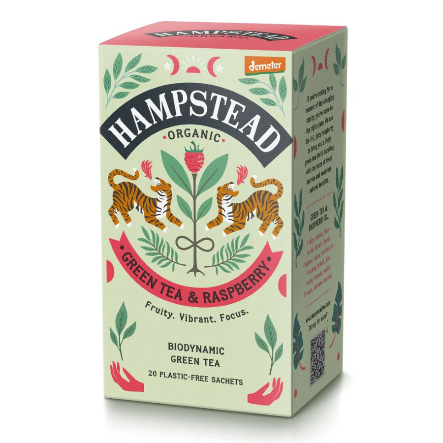 Hampstead Organic Green tea with Raspberry 20 tea bags