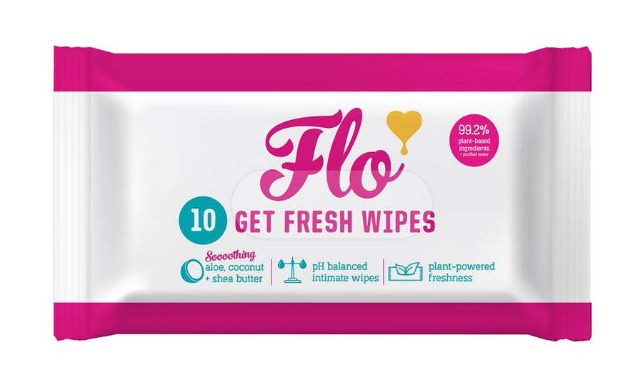 Flo Get Fresh Intimate Body Wipes (10 wipes) - clipstrip