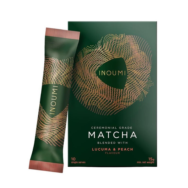 Japanese matcha with Lucuma & Peach 10 compostable sachets.