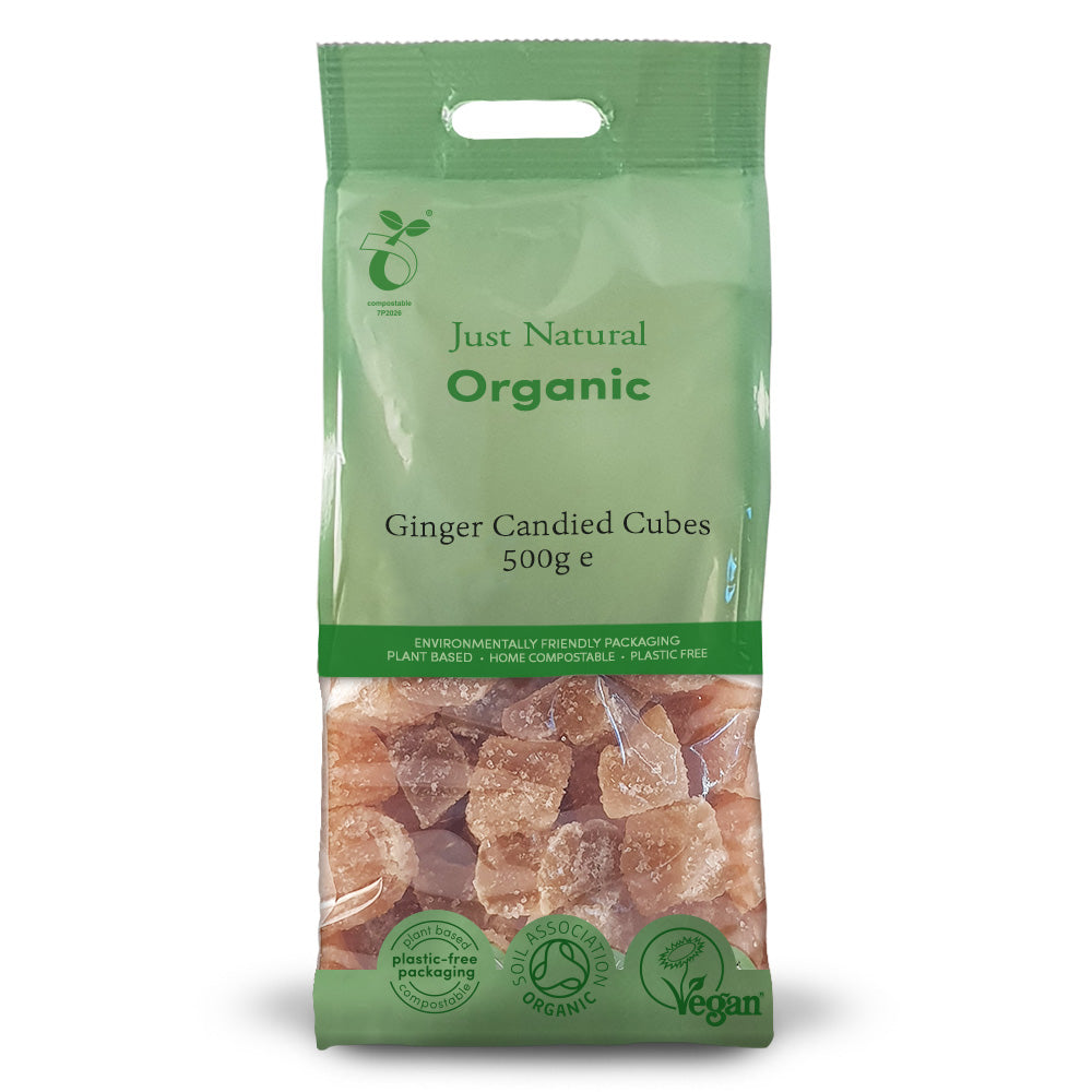 Organic Ginger Candied Cubes 500g
