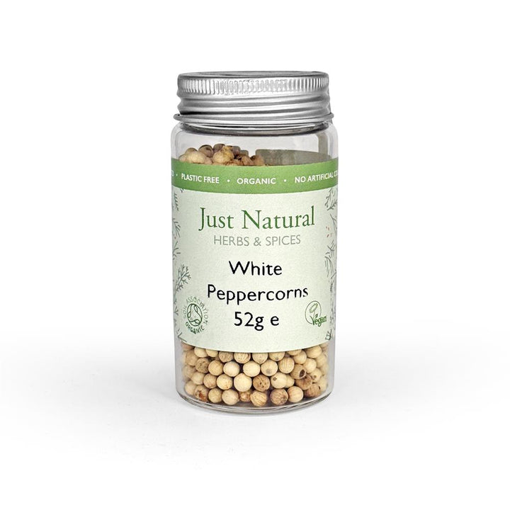 Organic White Peppercorns (Glass Jar) 52g