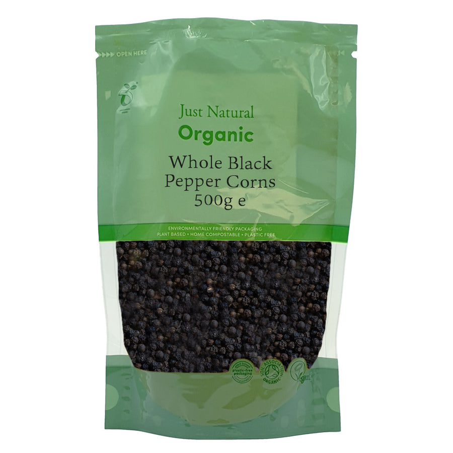 Organic Whole Black Peppercorns 350g