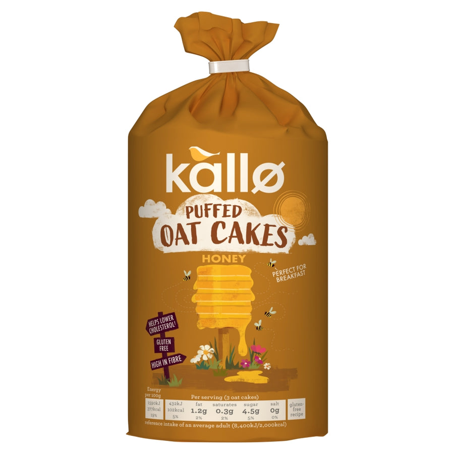 Kallo Honey Puffed Oat Cakes 118g