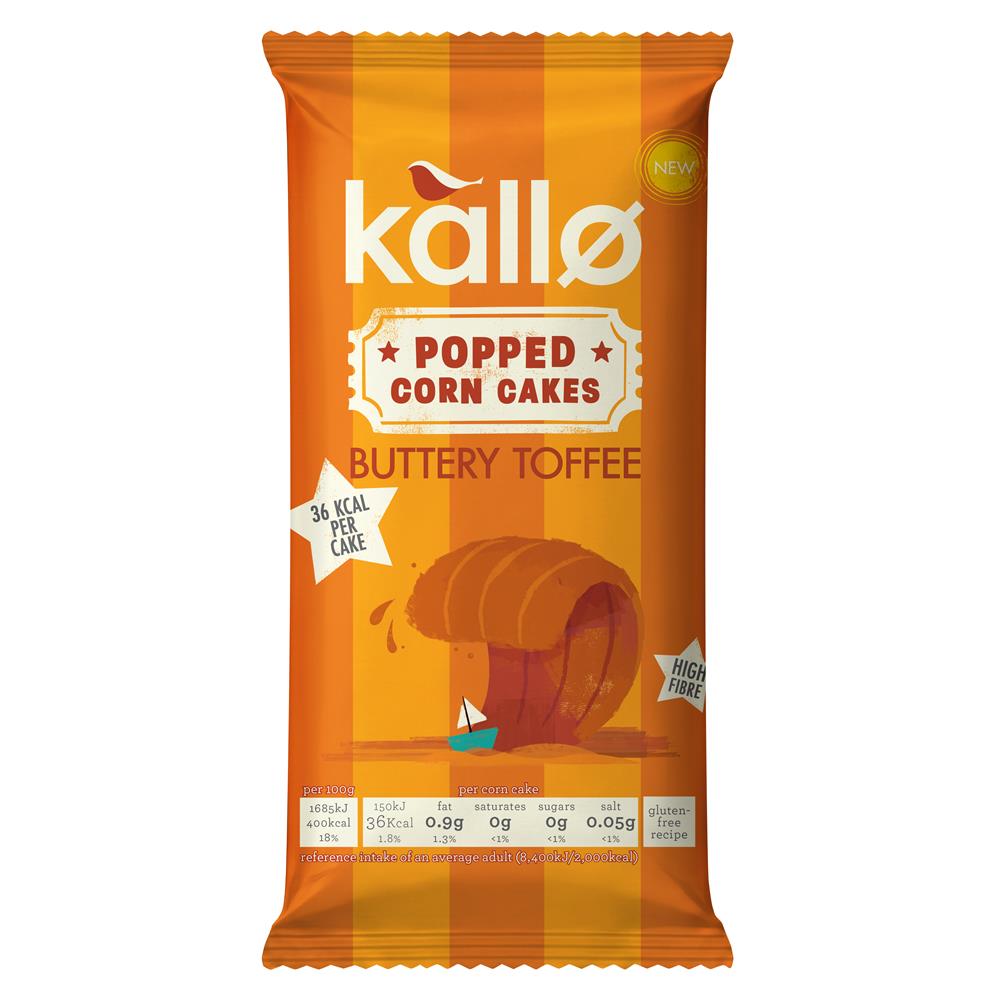 Kallo Toffee Popped Corn Cakes 125g