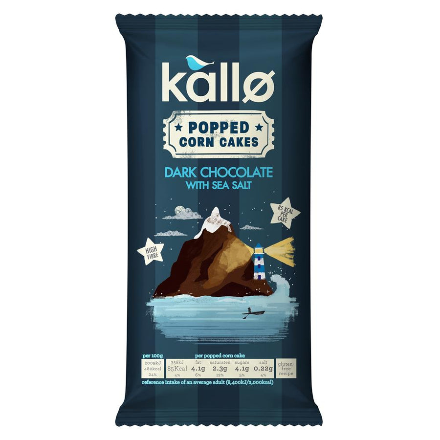 Kallo Dark Choc & Sea Salt Popped Corn Cakes 110g